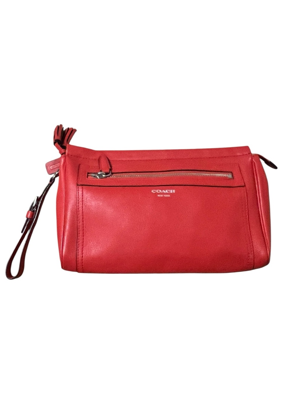 Coach Red Leather Legacy Large Wristlet with COA